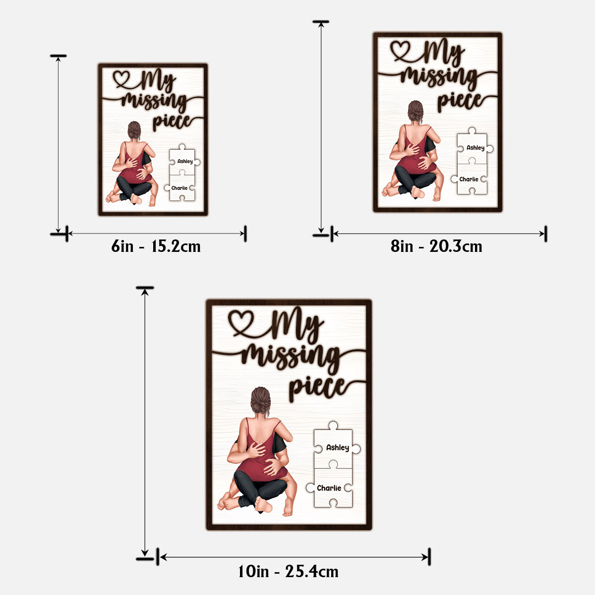 My Missing Piece - Personalized Couple 2 Layered Wood Sign / Wood Plaque