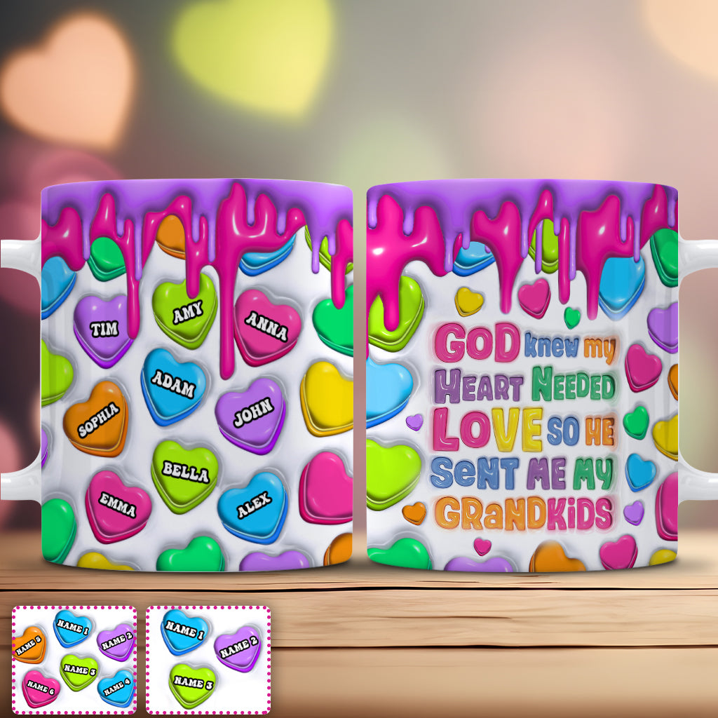 God Knew My Heart Needed Love - Personalized Grandma Mug
