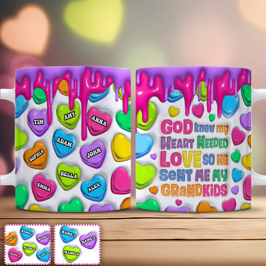 God Knew My Heart Needed Love - Personalized Grandma Mug