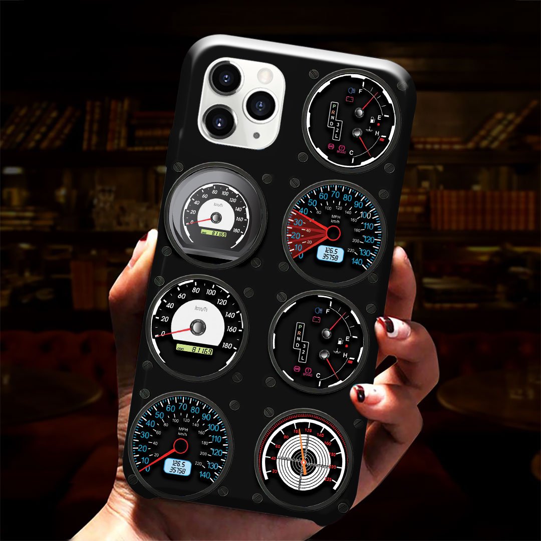 Compteurs de vitesse de voiture - Étui de téléphone de course