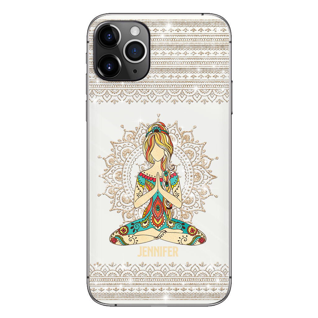 Laissez tomber - Coque de téléphone transparente personnalisée de yoga