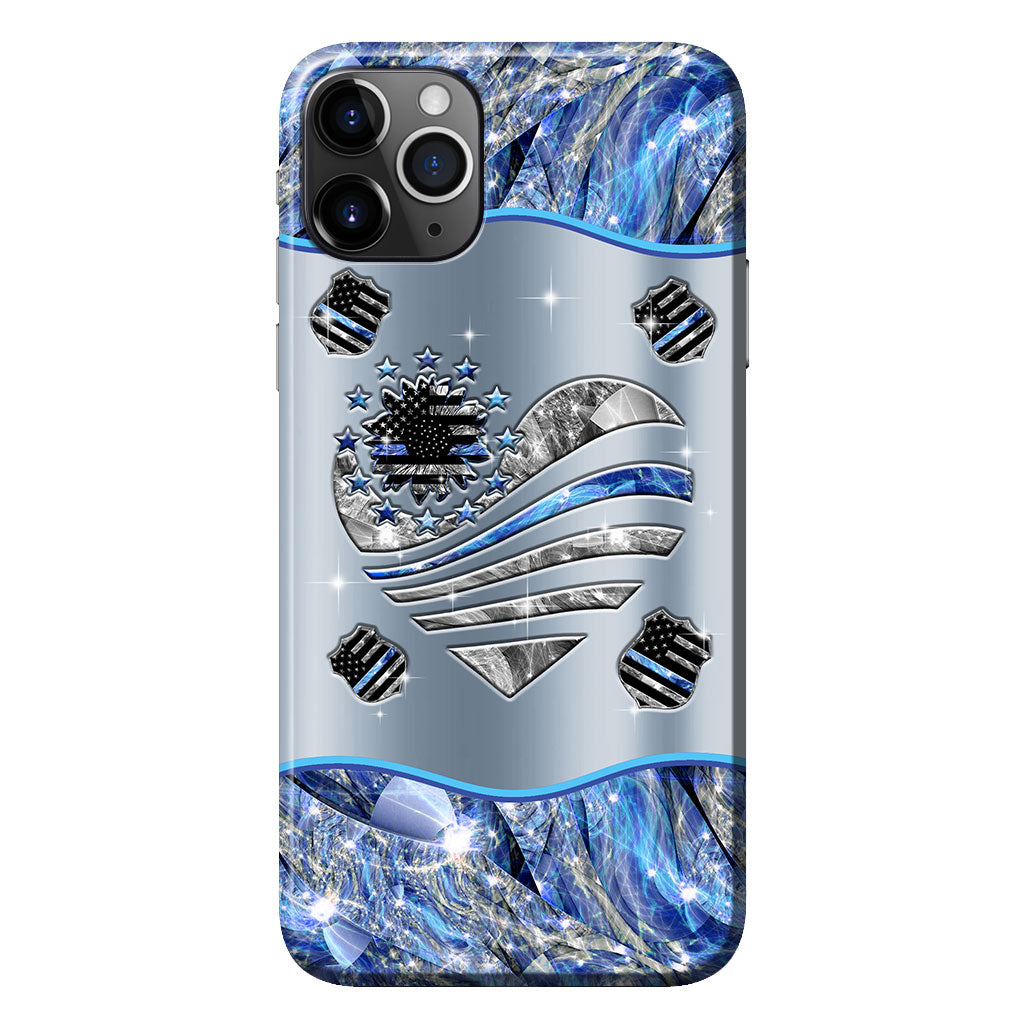 Coque de téléphone personnalisée « Soutien aux pattes » pour policier