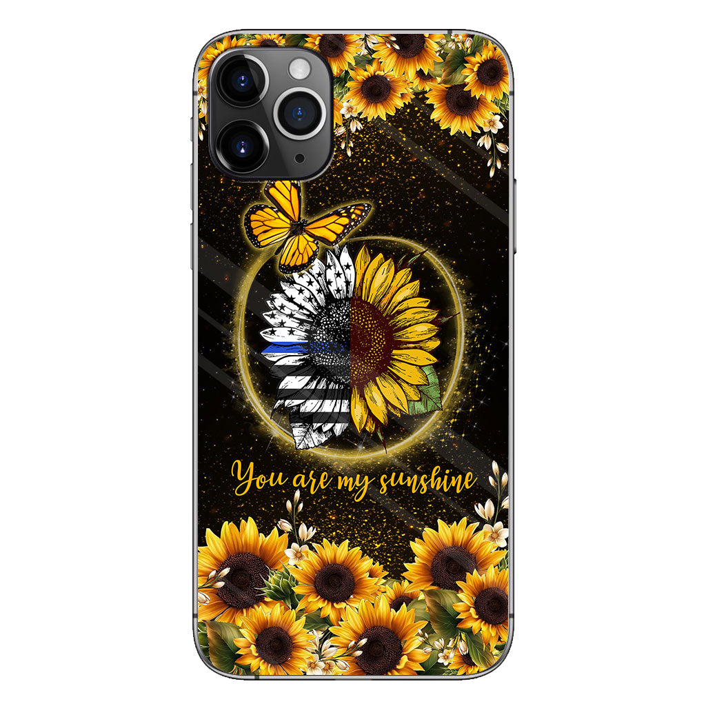 You Are My Sunshine Sunflower Blue Line - Police Officer Phone Case 112021