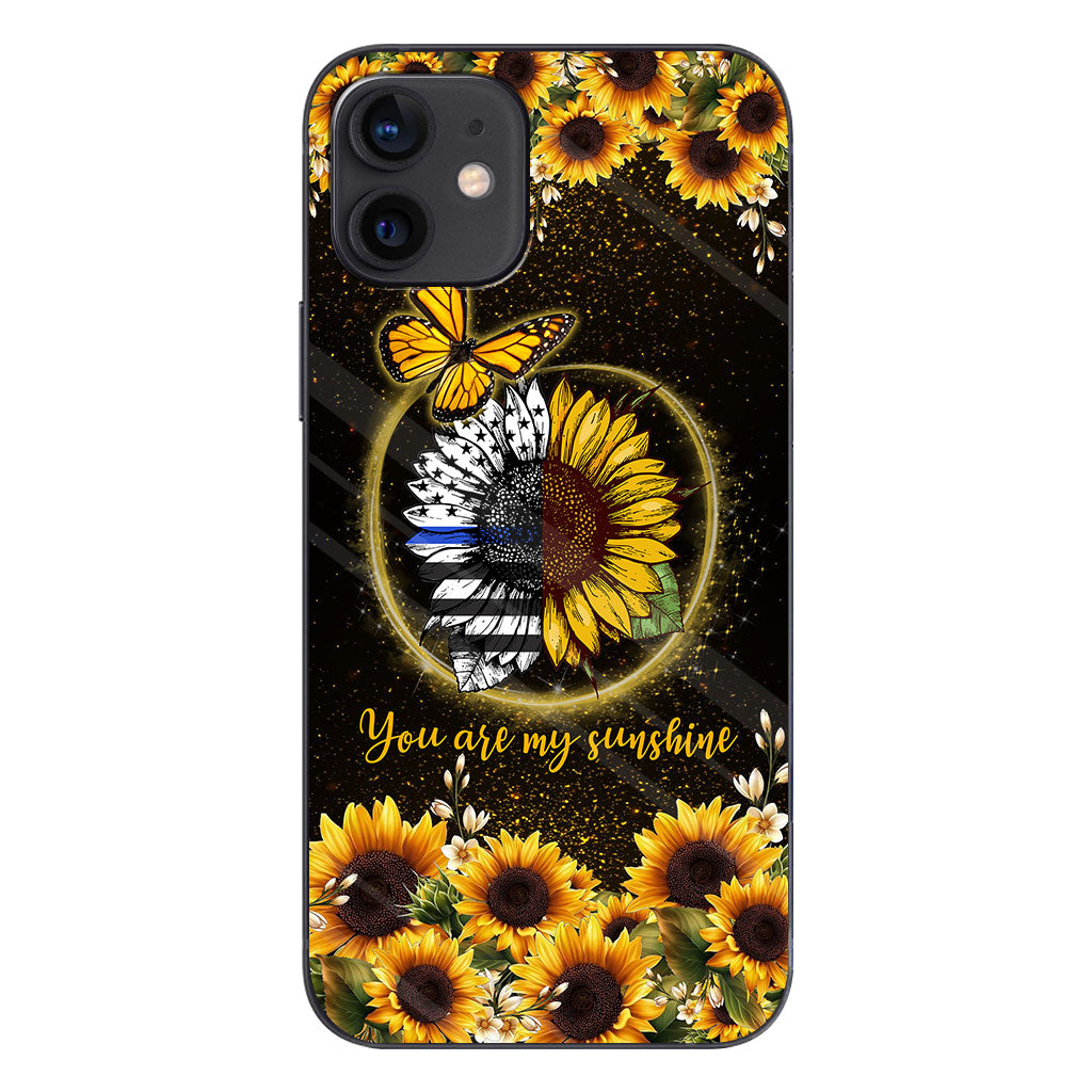 You Are My Sunshine Sunflower Blue Line - Police Officer Phone Case 112021
