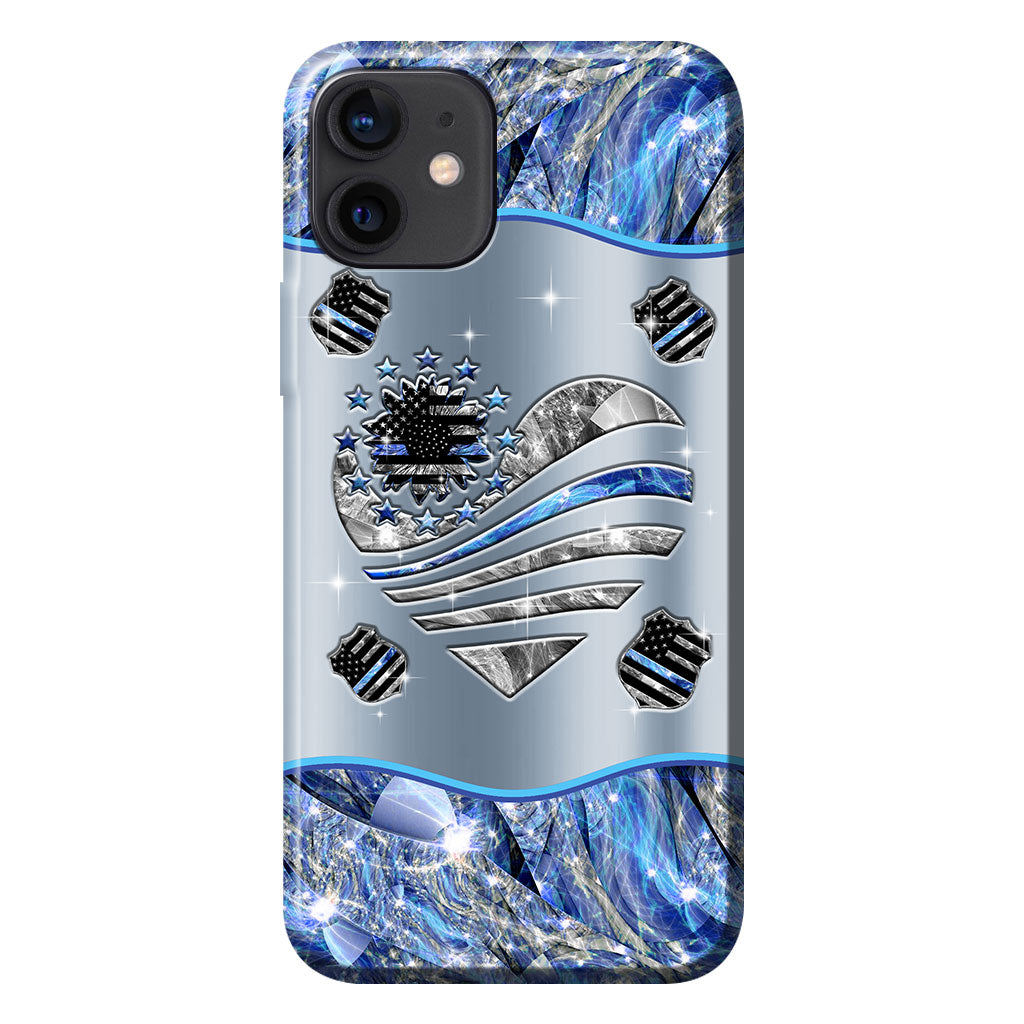 Coque de téléphone personnalisée « Soutien aux pattes » pour policier