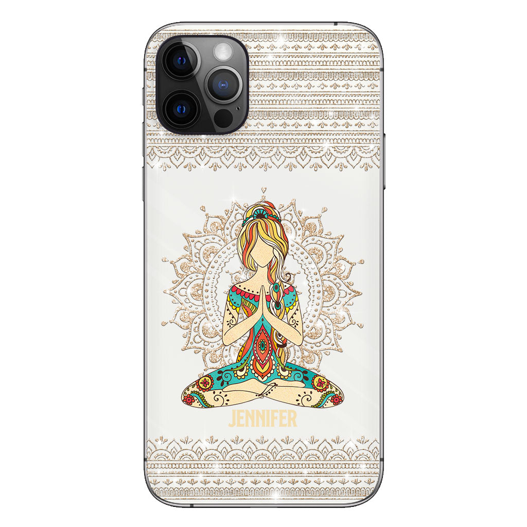 Laissez tomber - Coque de téléphone transparente personnalisée de yoga