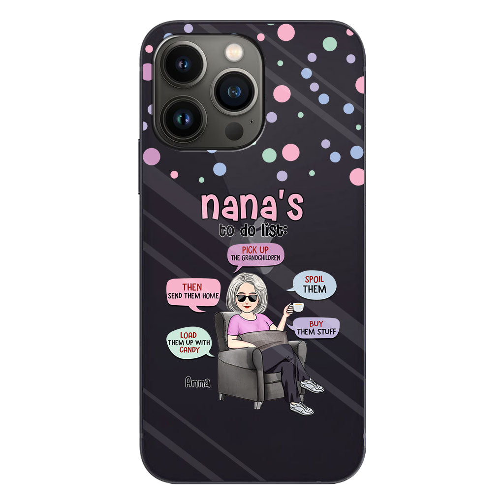 Liste de choses à faire de mamie - Coque de téléphone transparente personnalisée pour grand-mère