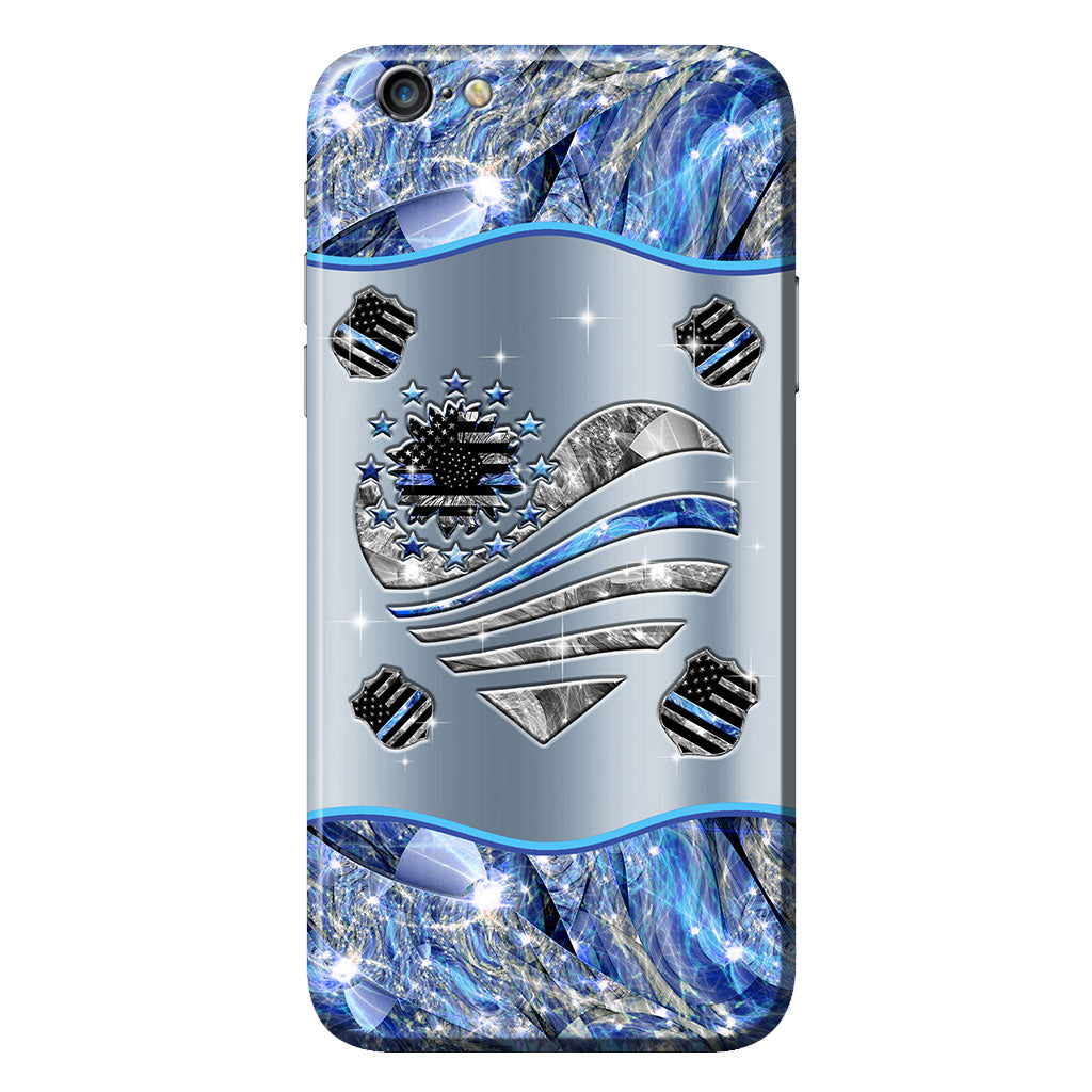Coque de téléphone personnalisée « Soutien aux pattes » pour policier