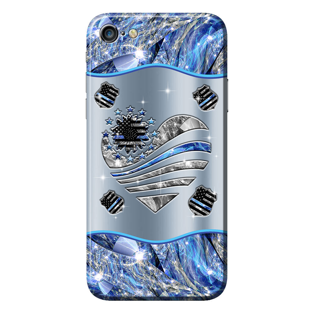 Coque de téléphone personnalisée « Soutien aux pattes » pour policier