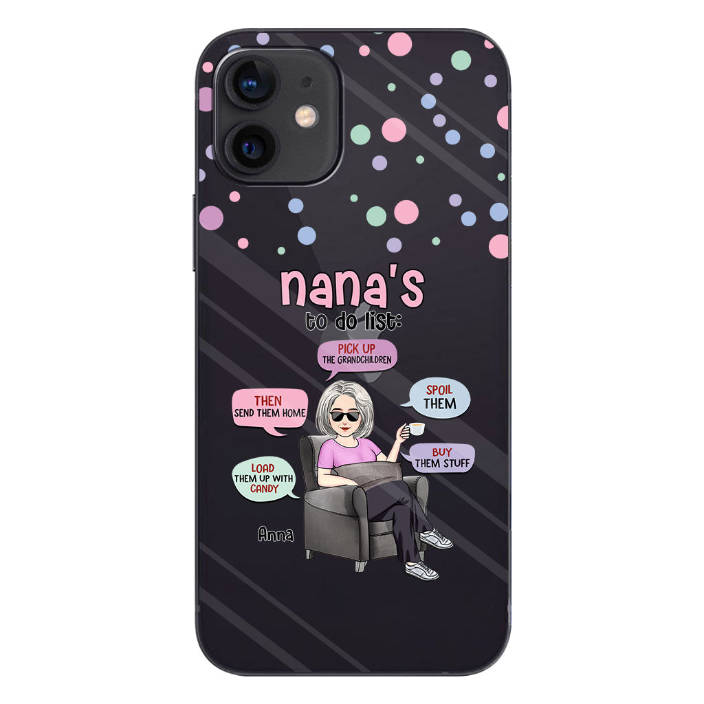 Liste de choses à faire de mamie - Coque de téléphone transparente personnalisée pour grand-mère