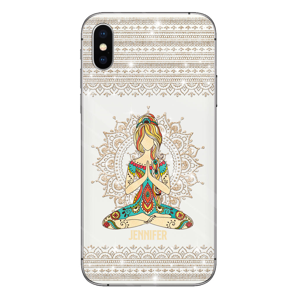 Laissez tomber - Coque de téléphone transparente personnalisée de yoga