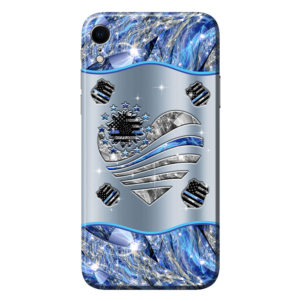 Coque de téléphone personnalisée « Soutien aux pattes » pour policier