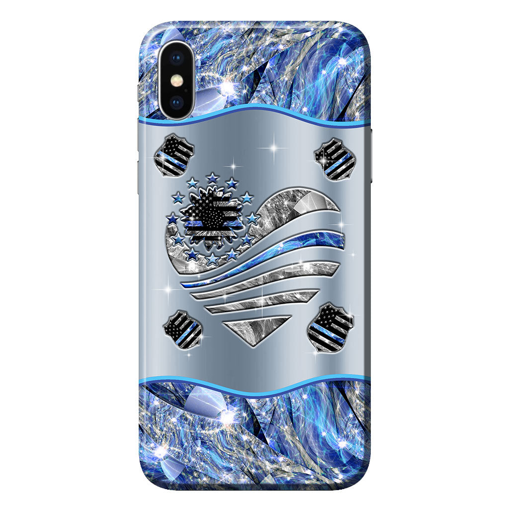 Coque de téléphone personnalisée « Soutien aux pattes » pour policier