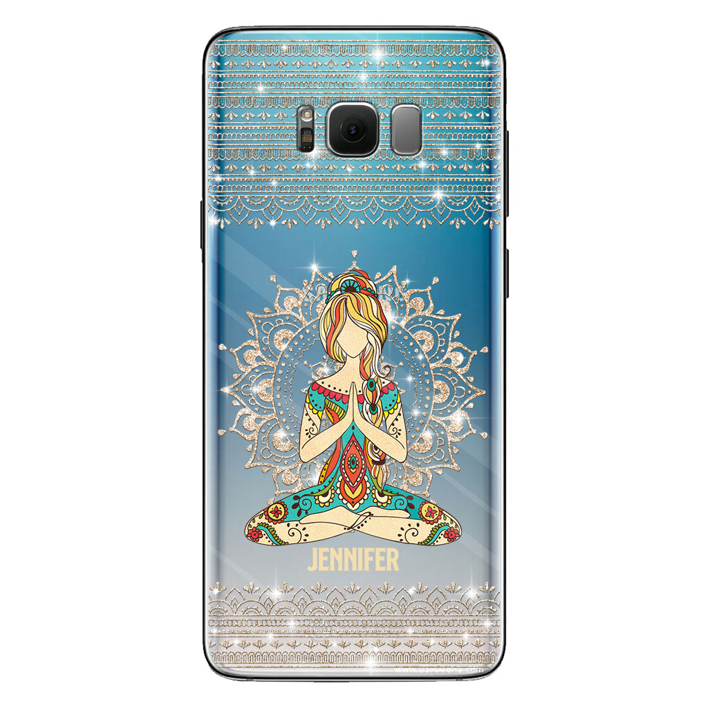 Laissez tomber - Coque de téléphone transparente personnalisée de yoga