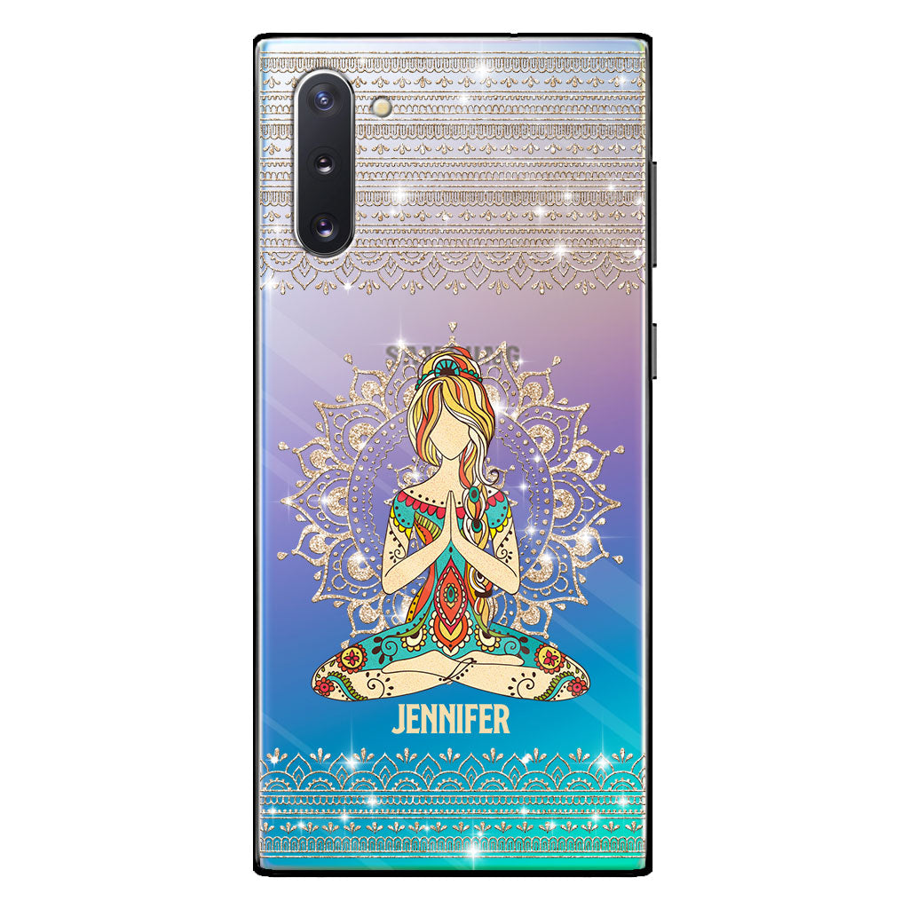 Laissez tomber - Coque de téléphone transparente personnalisée de yoga