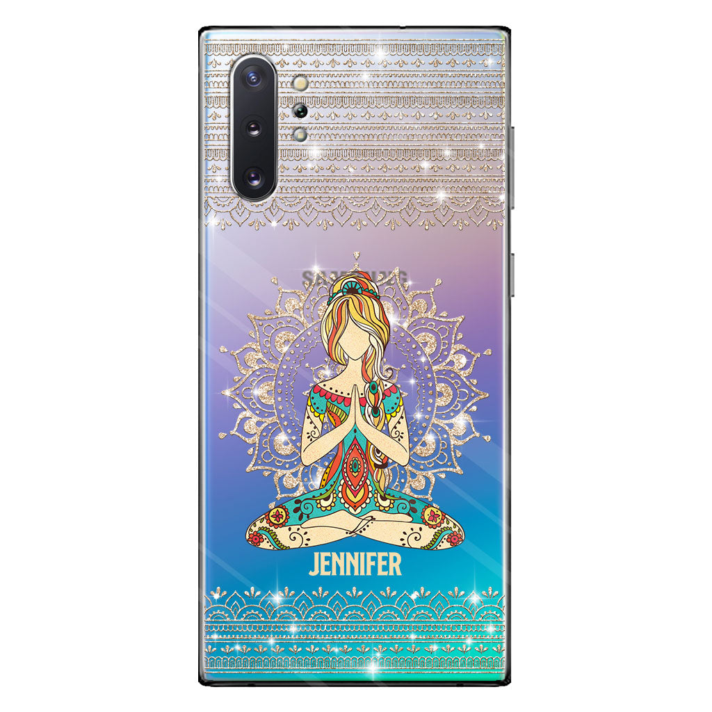 Laissez tomber - Coque de téléphone transparente personnalisée de yoga
