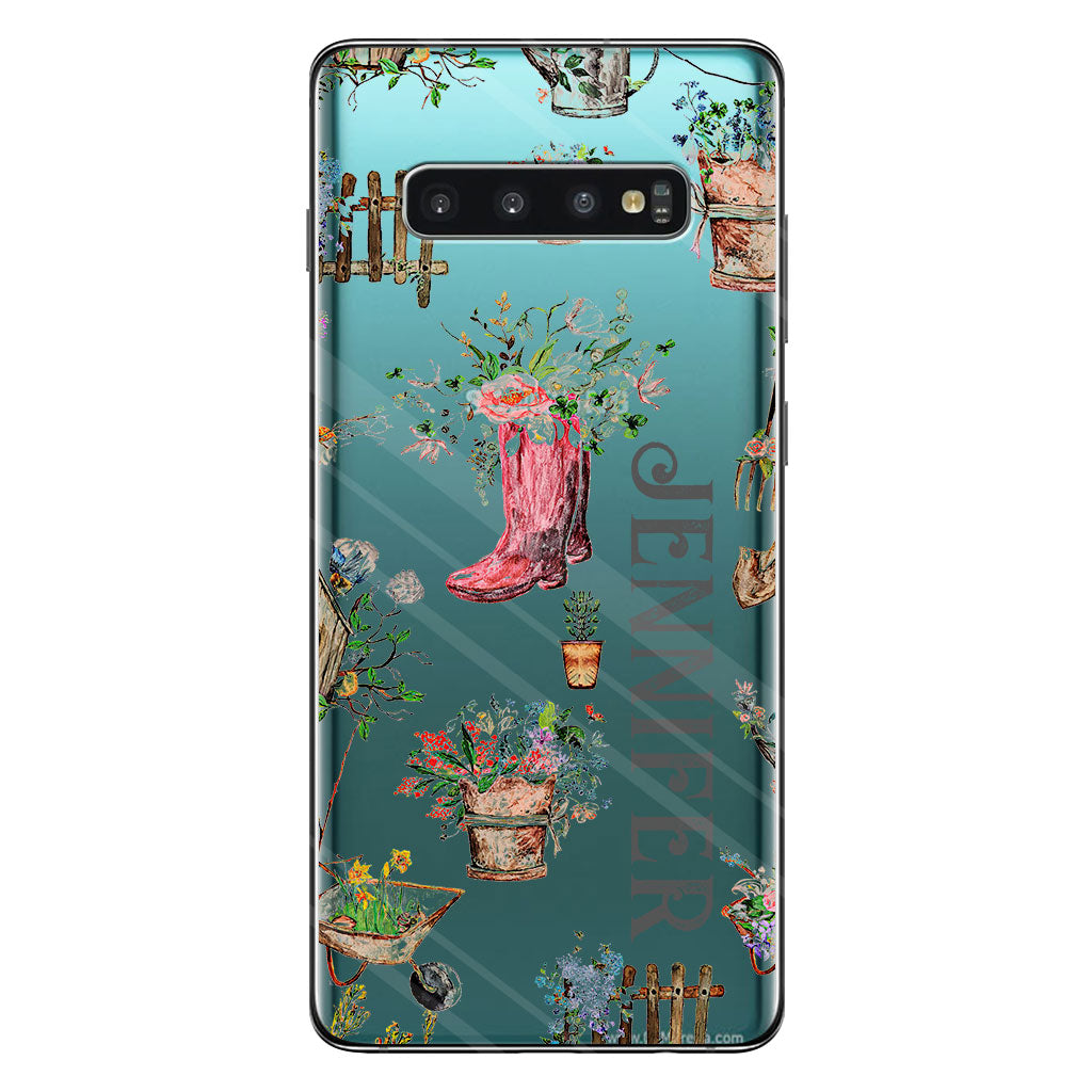 Lovely Gardening Items - Personalized Gardening Clear Phone Case