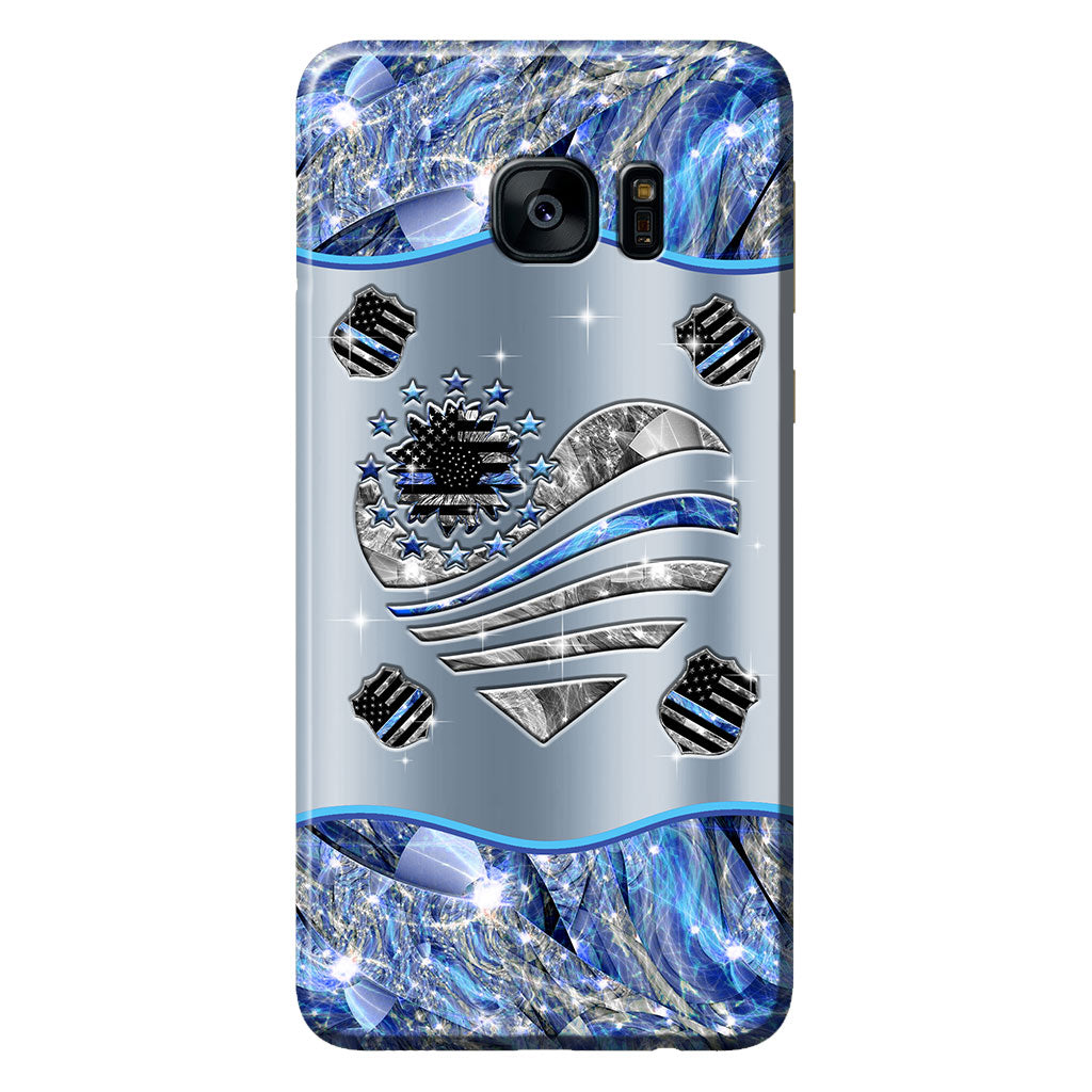Coque de téléphone personnalisée « Soutien aux pattes » pour policier
