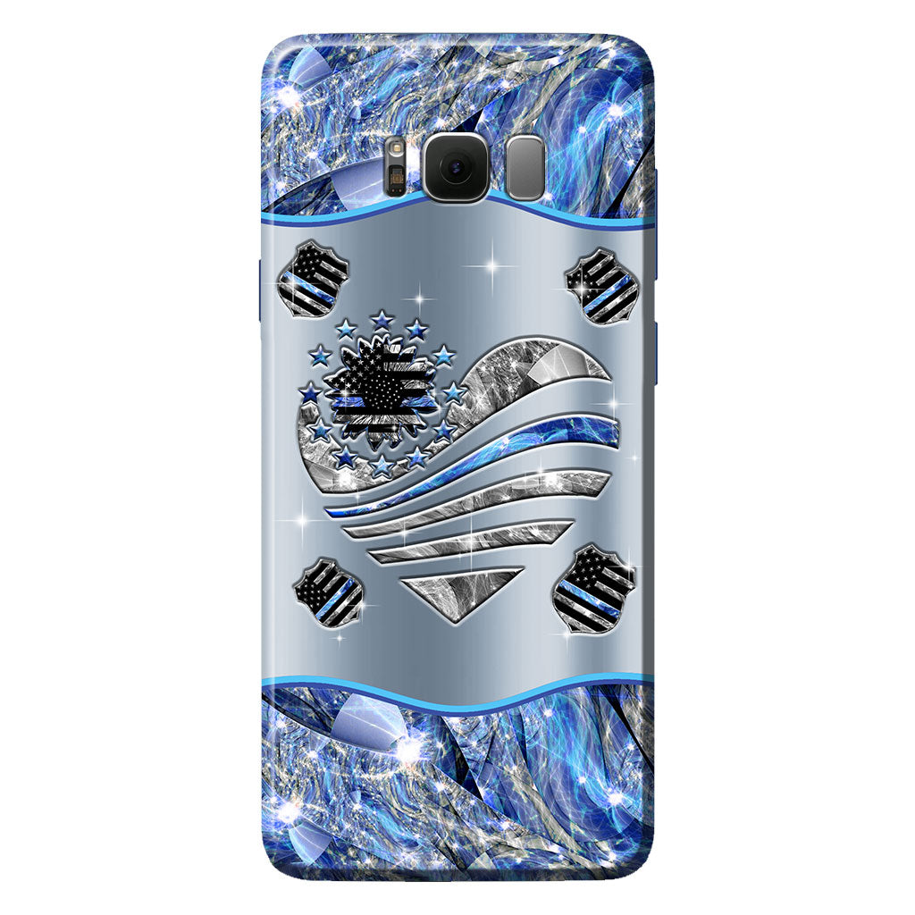 Coque de téléphone personnalisée « Soutien aux pattes » pour policier