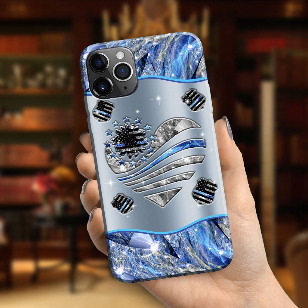Coque de téléphone personnalisée « Soutien aux pattes » pour policier