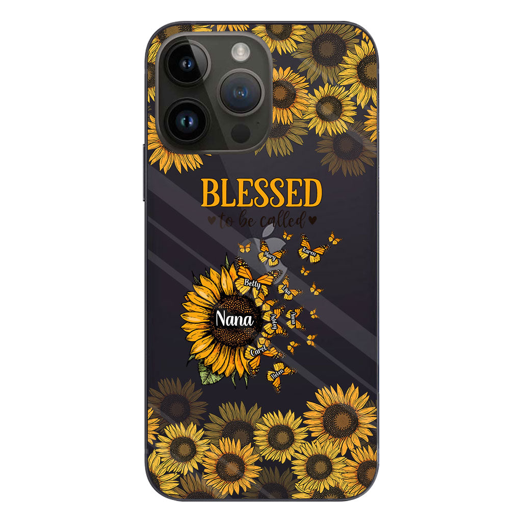 Wunderschöne Sonnenblume – Gesegnet, so genannt zu werden – Geschenk für Oma, Mama – Personalisierte, transparente Handyhülle